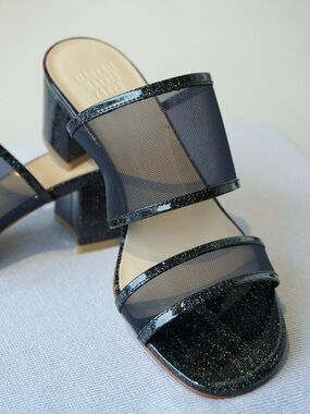 Maryam Nassir Zadeh Galaxy Black Martina Mesh Slide Mules - US 6 (36)
